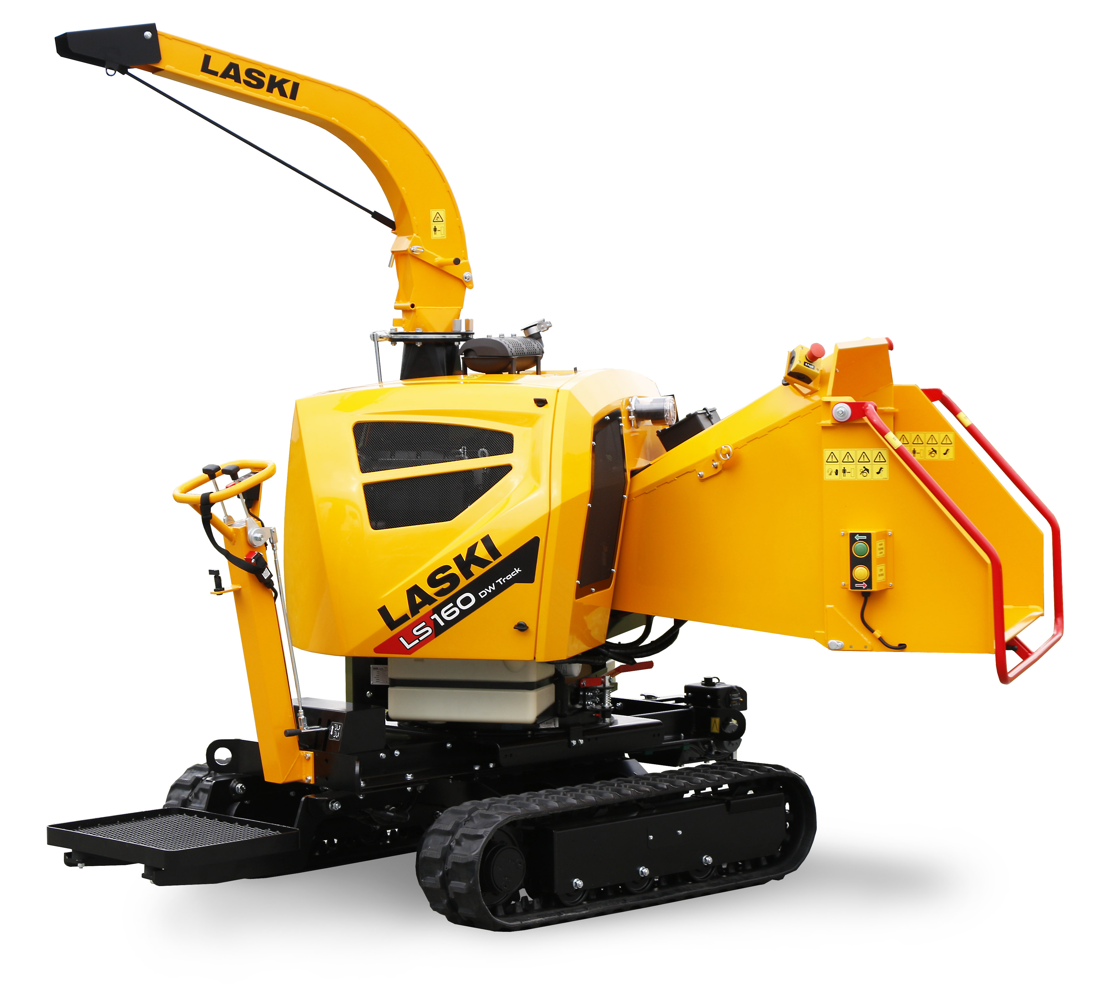 LC-12002 - LC-12002<br>LASKI LS-160 DW Track M<br>Buschhacker auf in der Neigung variablem Raupenfahrgestell, drehbar montiert. Mit einer elektrischen Bergewinde mit ca. 2.500 kg Zugleistung ausgerüstet<br> - die neue LASKI-Häckslergeneration !<br>Motor Lombardini FOCS, 1404 LDW, Motorleistung 18,8kW / 25PS, Hubraum 1370ccm.<br> LC-12002
